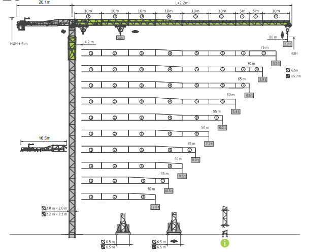 Башенный кран ZOOMLION WA350-20