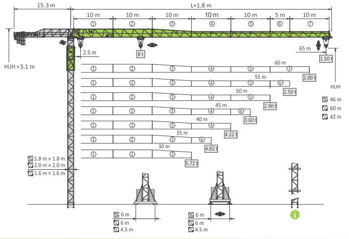 Башенный кран ZOOMLION WA6515-8