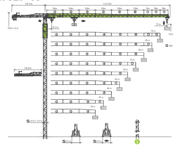  Башенный кран ZOOMLION WA7527-16